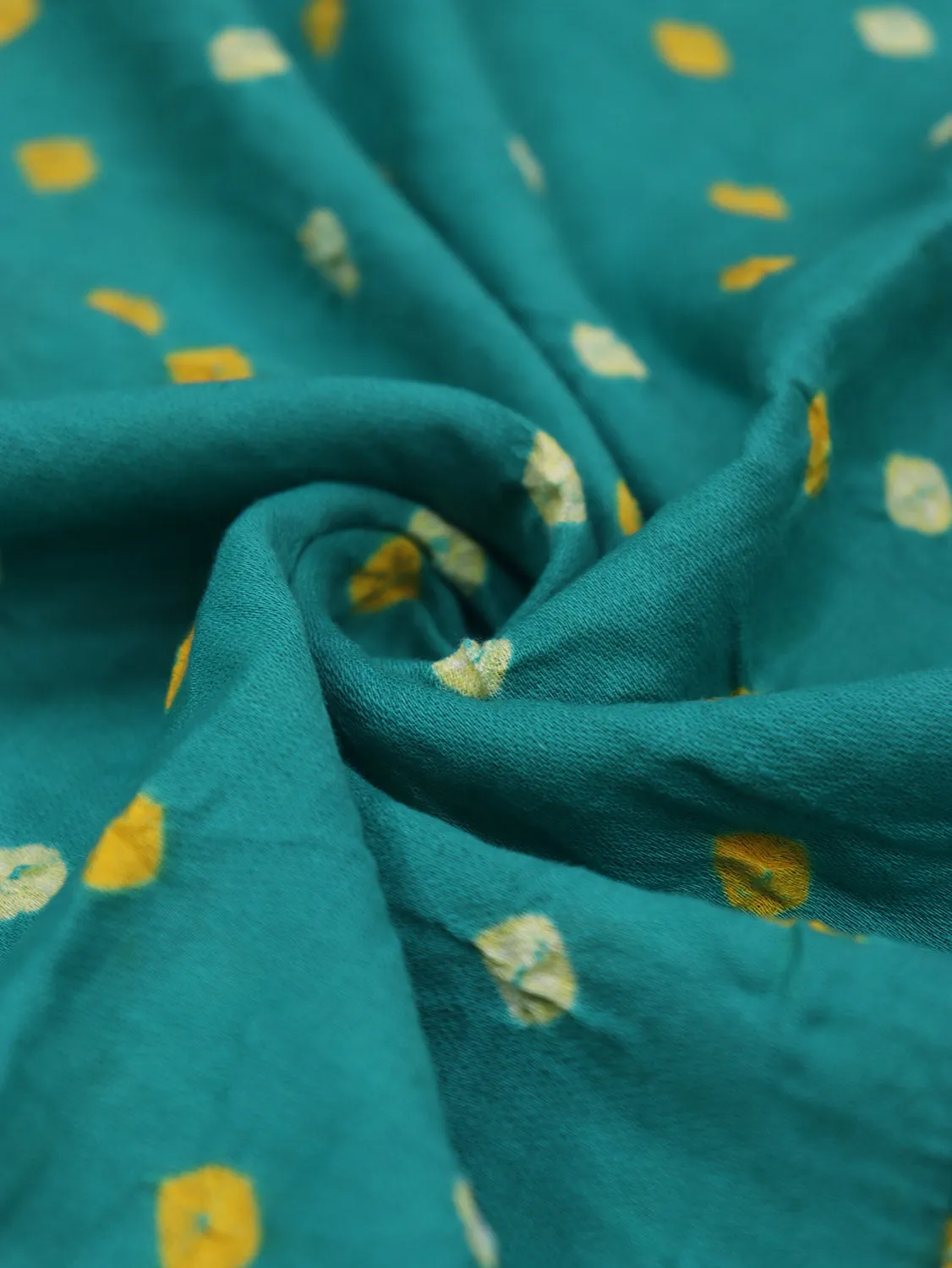 Stunning Blue Bandhani Cotton Silk Fabric - 1.4 Mtr Length