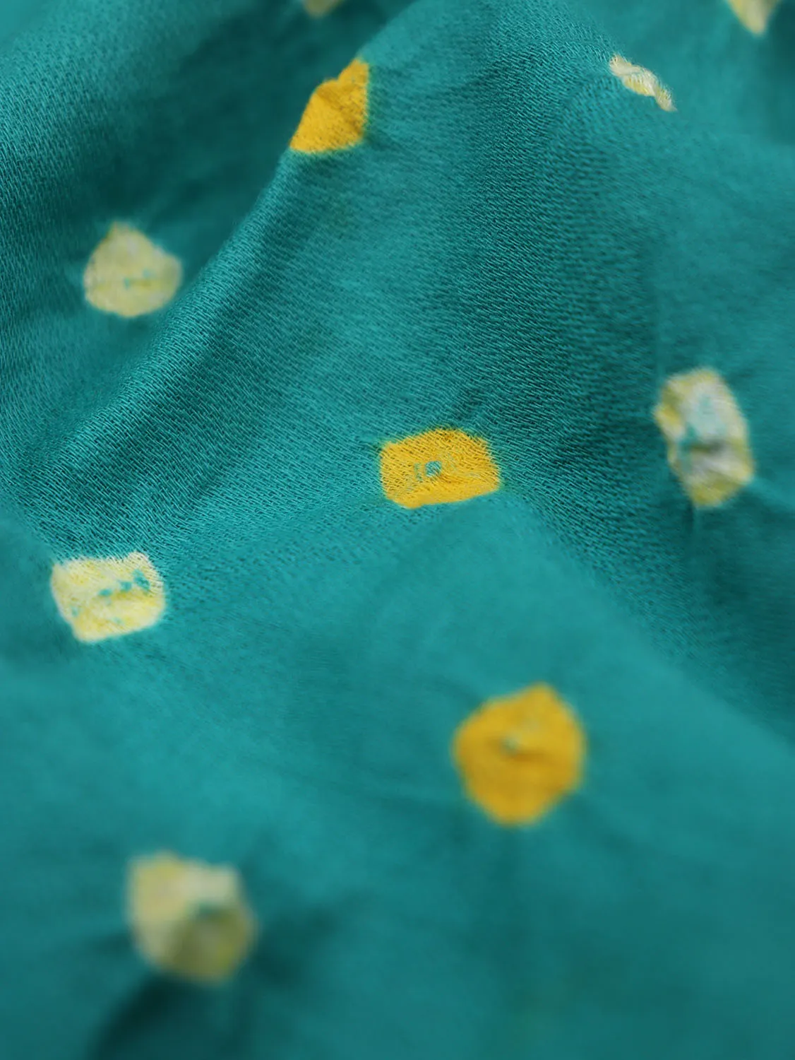 Stunning Blue Bandhani Cotton Silk Fabric - 1.4 Mtr Length