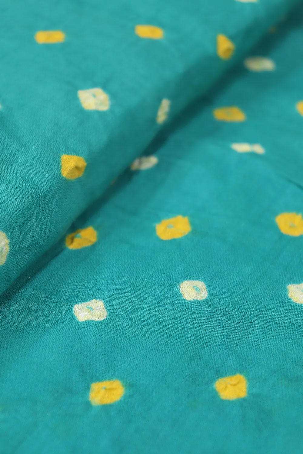 Stunning Blue Bandhani Cotton Silk Fabric - 1.4 Mtr Length