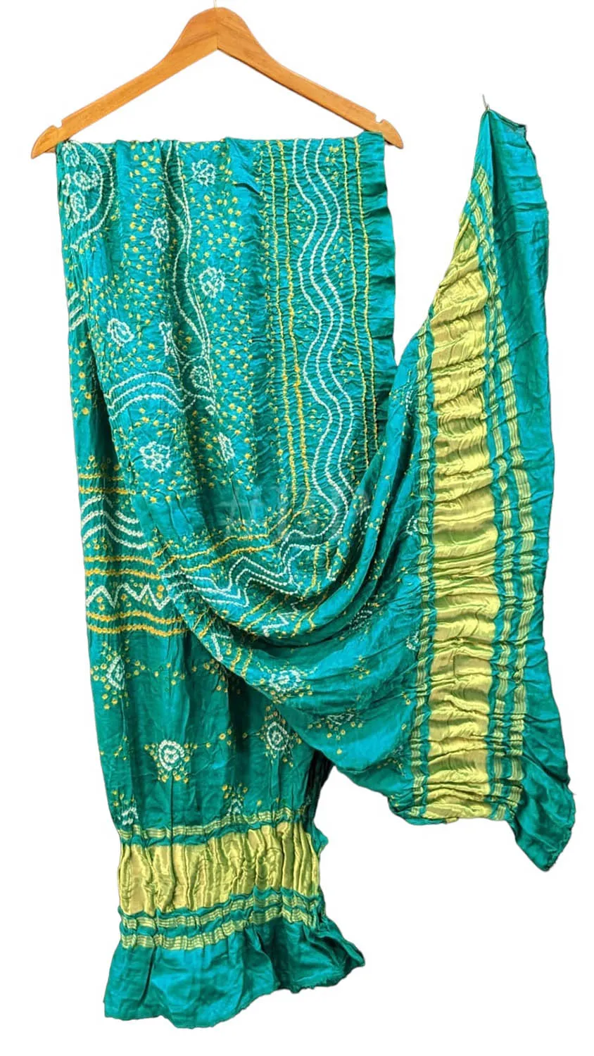 Stunning Blue Bandhani Gajji Silk Dupatta - Pure Elegance