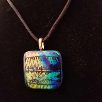 Stunning Dichroic fused glass pendant, necklace, gift, rainbow boho jewelry