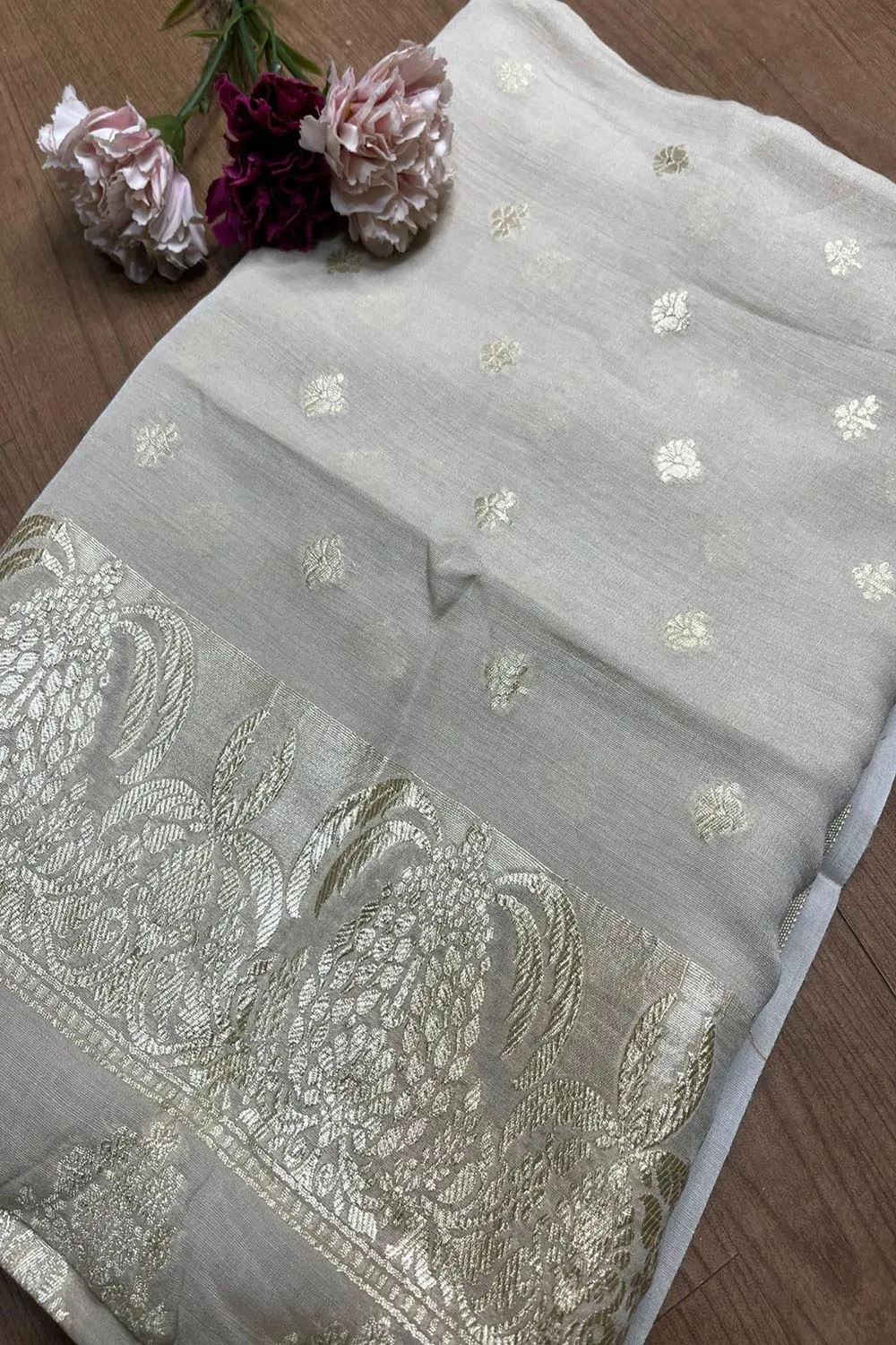 Stunning Dyeable Banarasi Handloom Pure Moonga Silk Dupatta