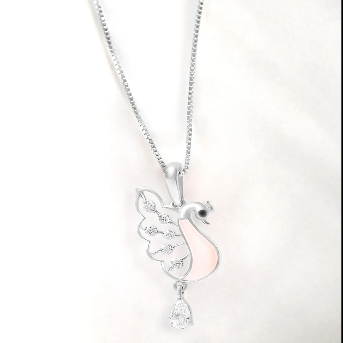 Stunning Gold Peacock Pendant with Lab-Grown Diamonds without Chain