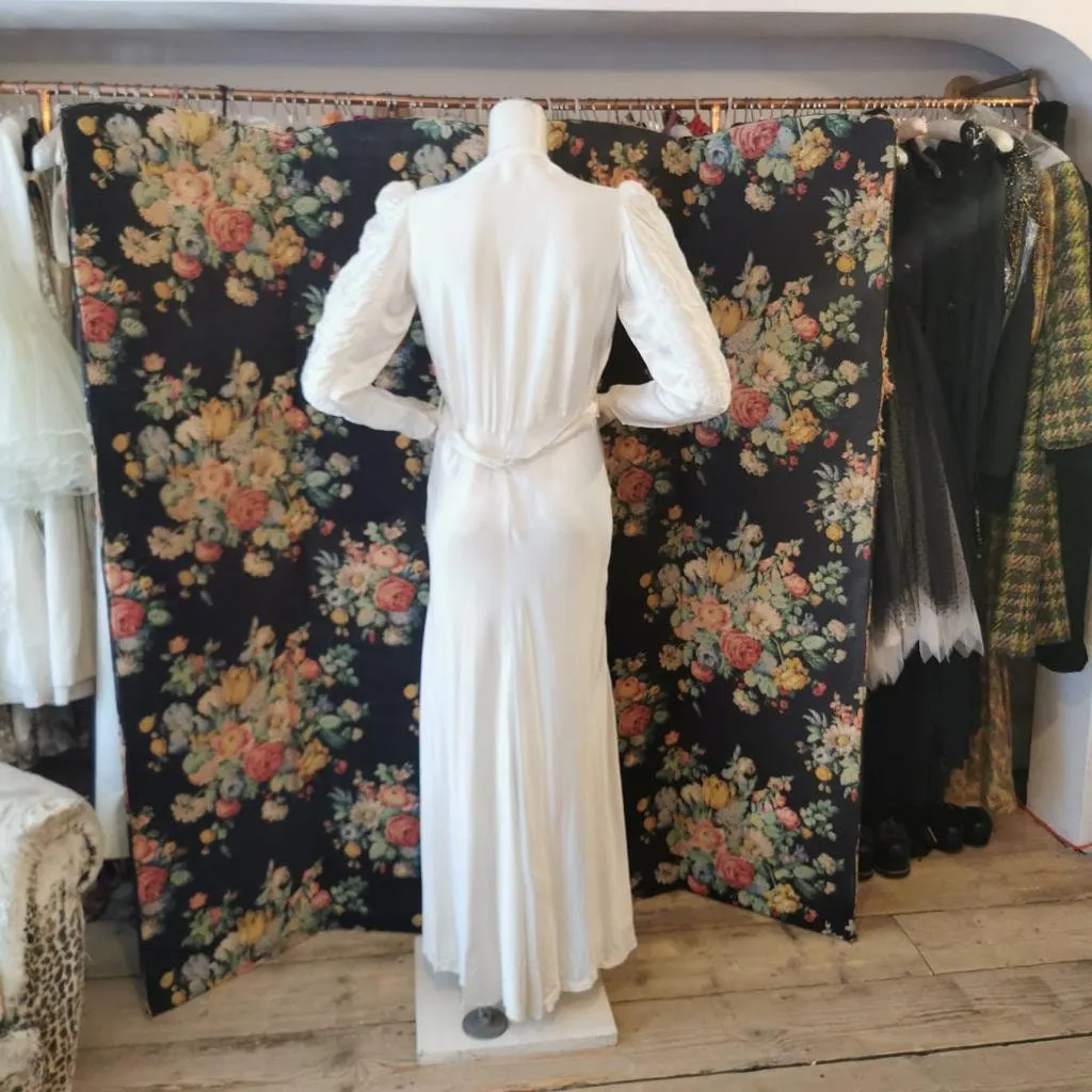 Stunning ivory satin vintage 1930s wedding dress