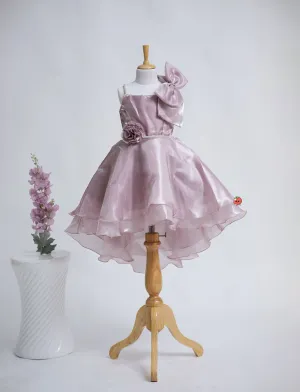 Stunning Onion Pink Floral Frock for Girls