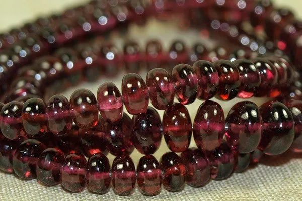 Stunning Smooth Garnet Rondelles