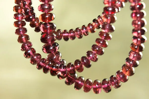 Stunning Smooth Garnet Rondelles
