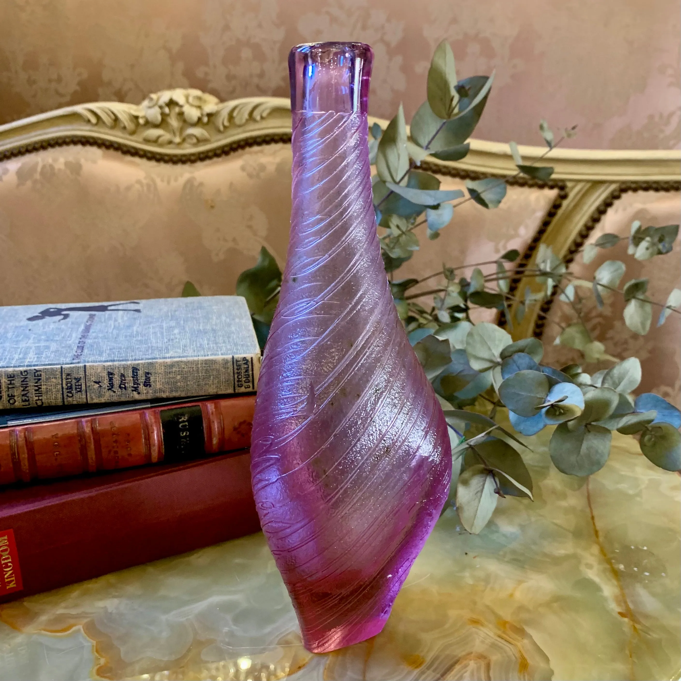 Stunning Textured Magenta Murano Vase - SOLD