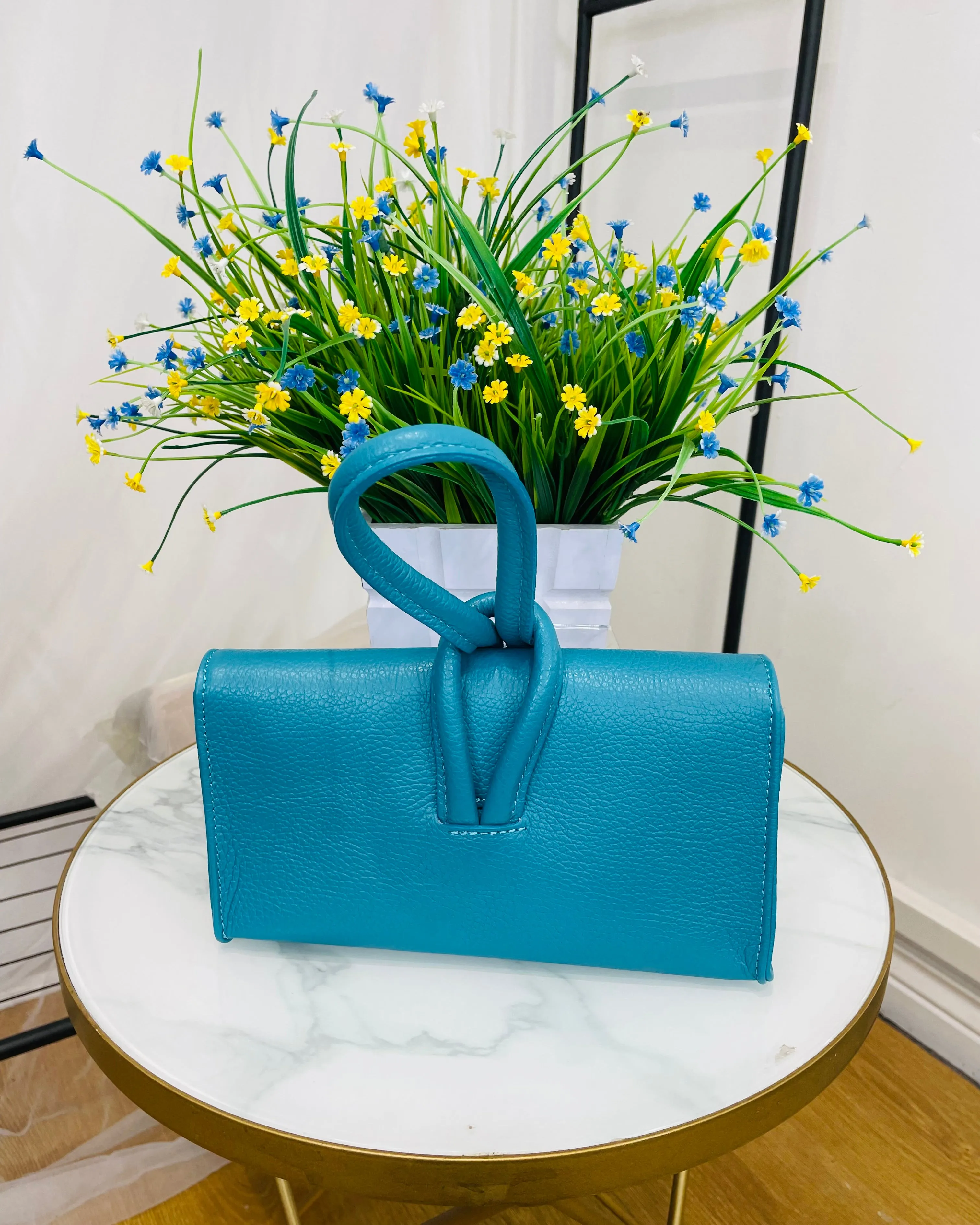 Susan Leather Bag - Turquoise