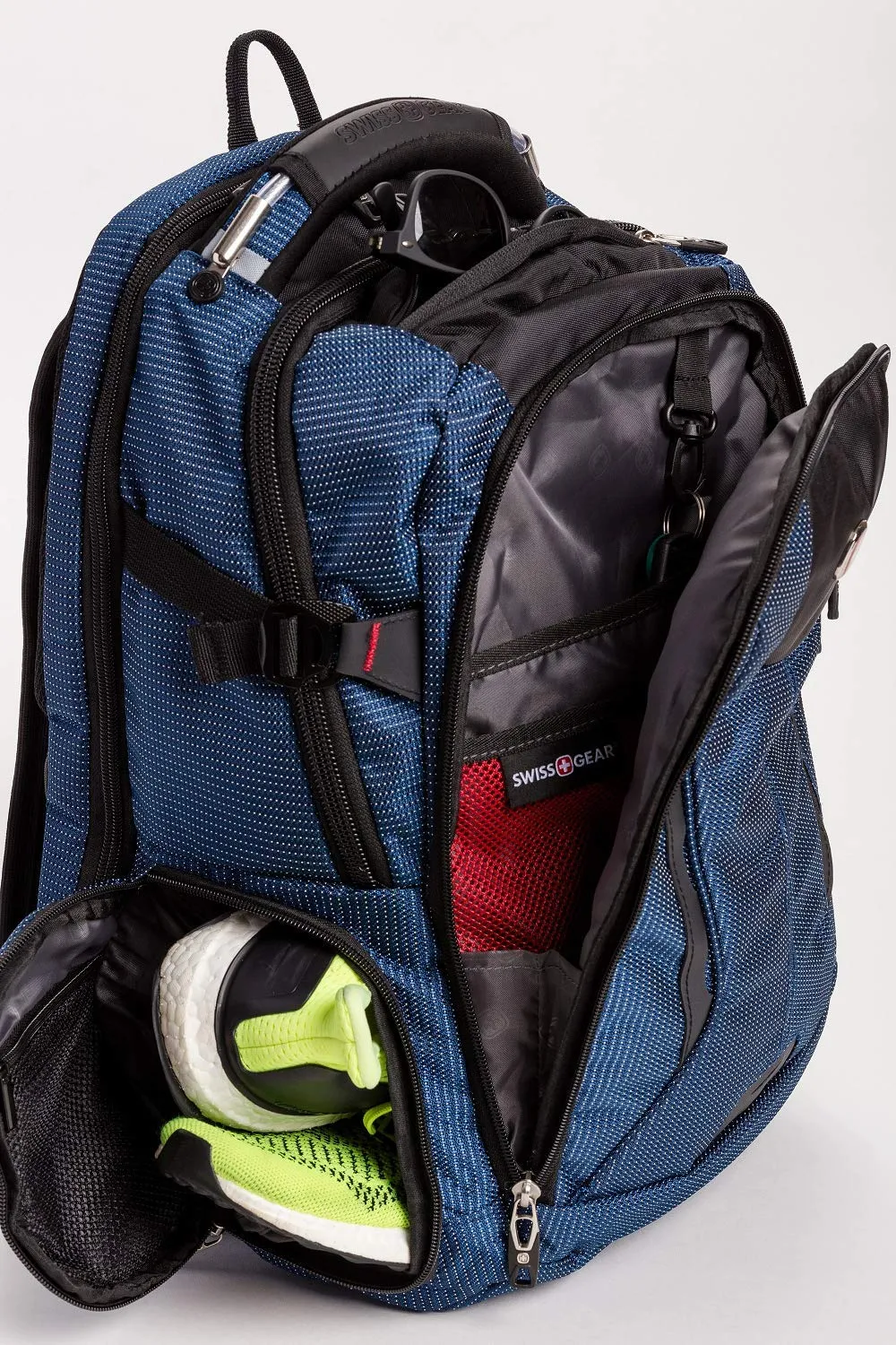 SWISSGEAR 5358 Ultimate Protection USB TSA Friendly Scansmart Laptop Backpack and Cable Lock Bundle-Blue