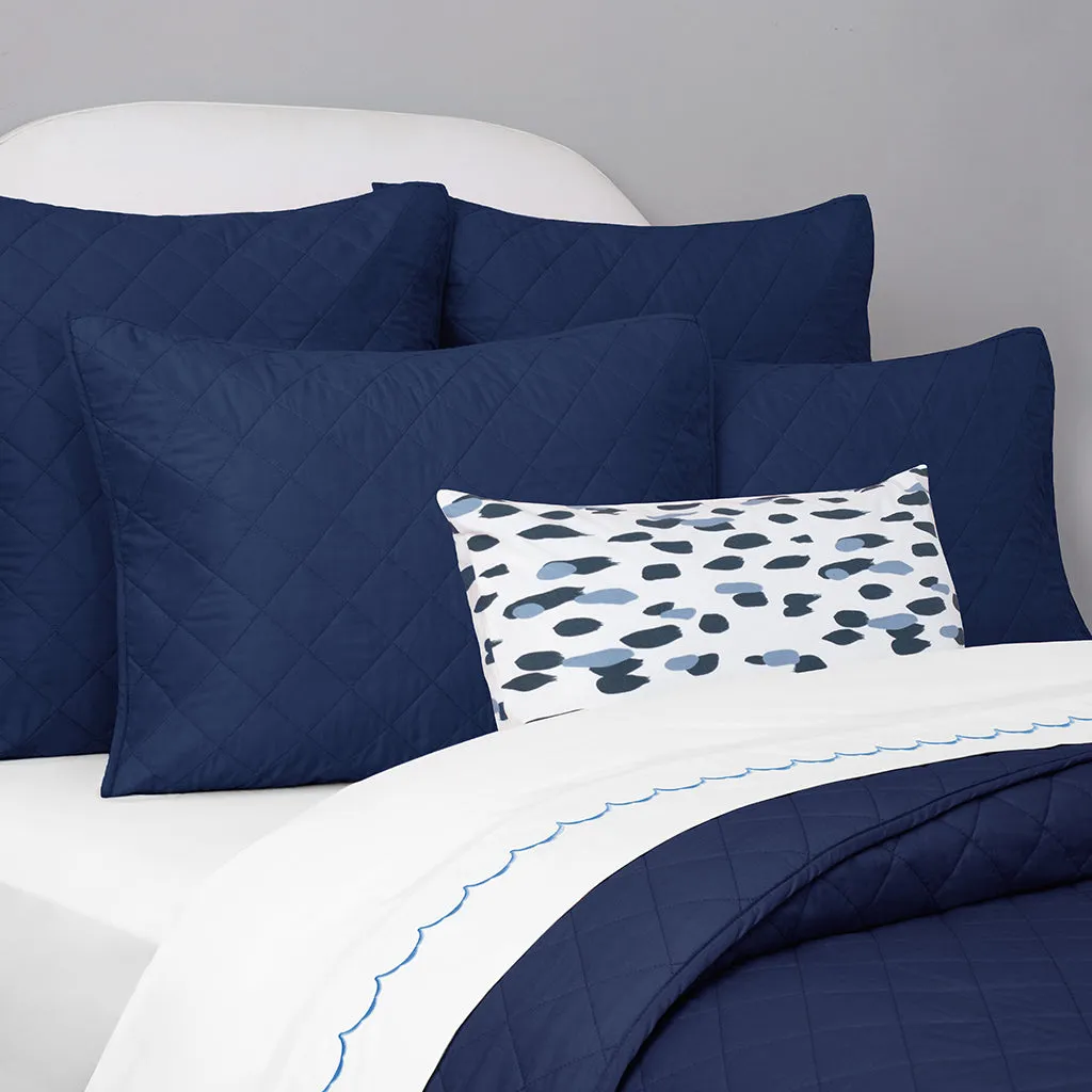 The Diamond Navy Blue Quilt & Sham