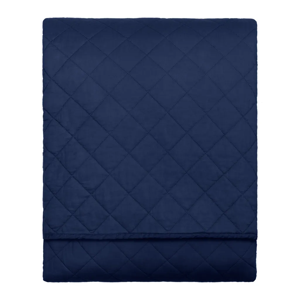 The Diamond Navy Blue Quilt & Sham
