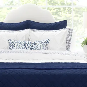 The Diamond Navy Blue Quilt & Sham