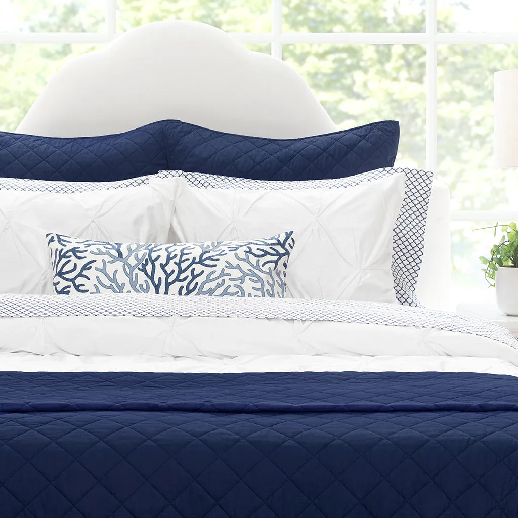 The Diamond Navy Blue Quilt & Sham