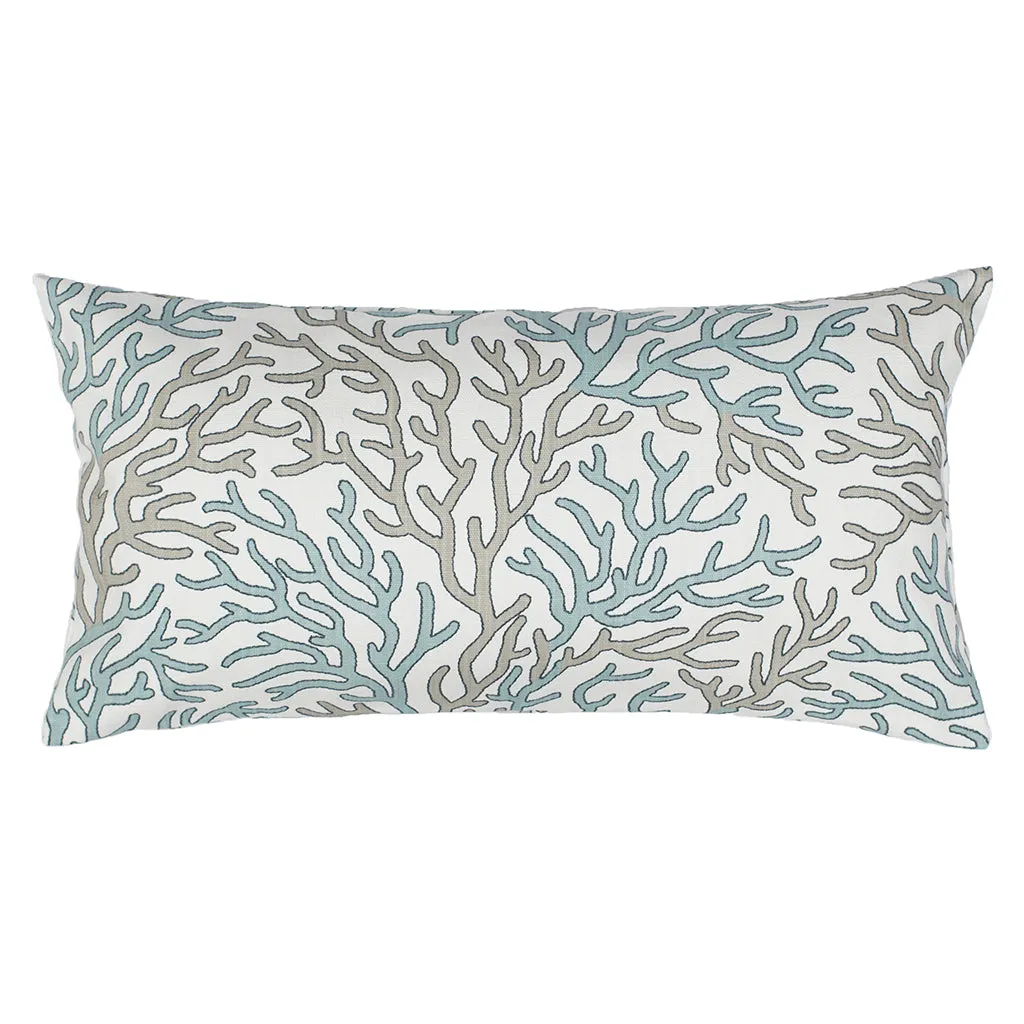 The Sea Glass and Beige Reef Throw Pillow
