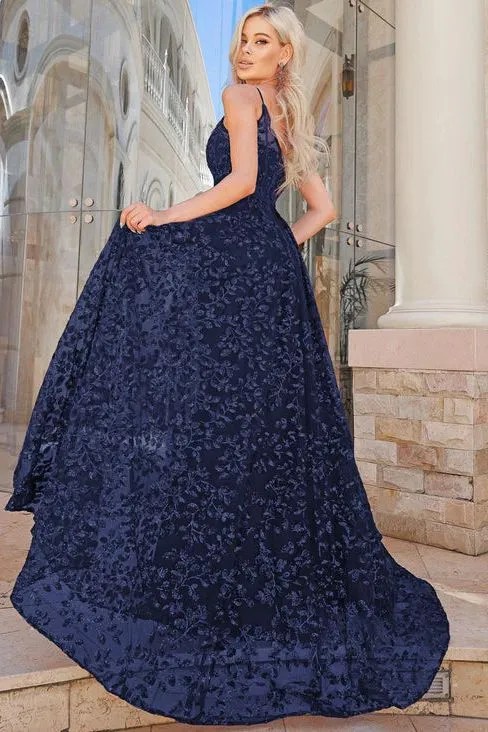 TINA HOLY Navy Sequin Ball Gown by
