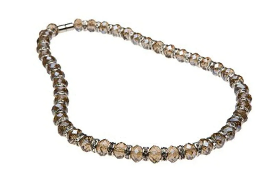Topaz Gorgeous Glass Necklace with Cubic Zirconia Crystals
