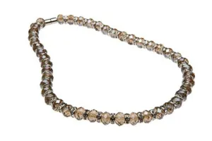 Topaz Gorgeous Glass Necklace with Cubic Zirconia Crystals