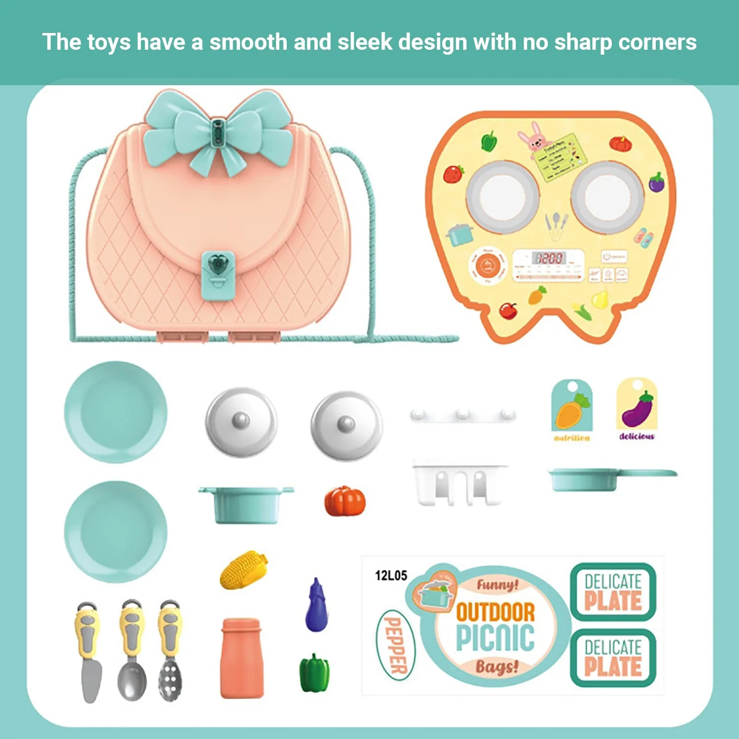 Truboo Kids Pretend Toy Playset Makeup Doctor Cooking Educational Kit Carry Box