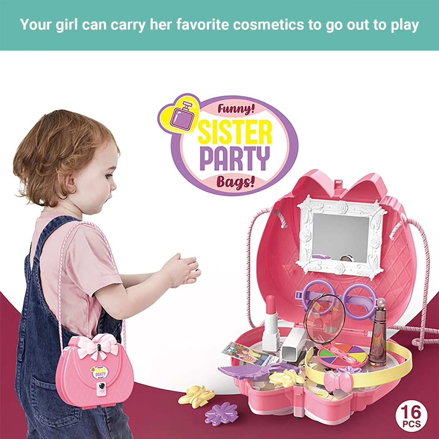 Truboo Kids Pretend Toy Playset Makeup Doctor Cooking Educational Kit Carry Box