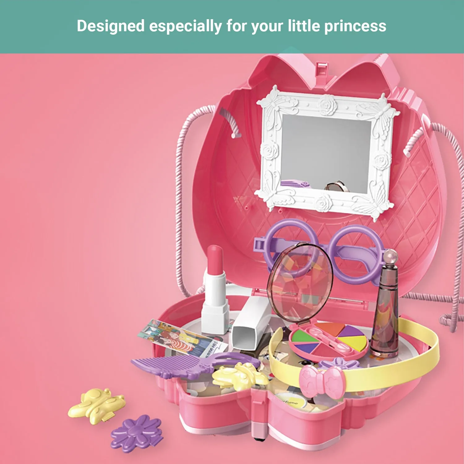 Truboo Kids Pretend Toy Playset Makeup Doctor Cooking Educational Kit Carry Box