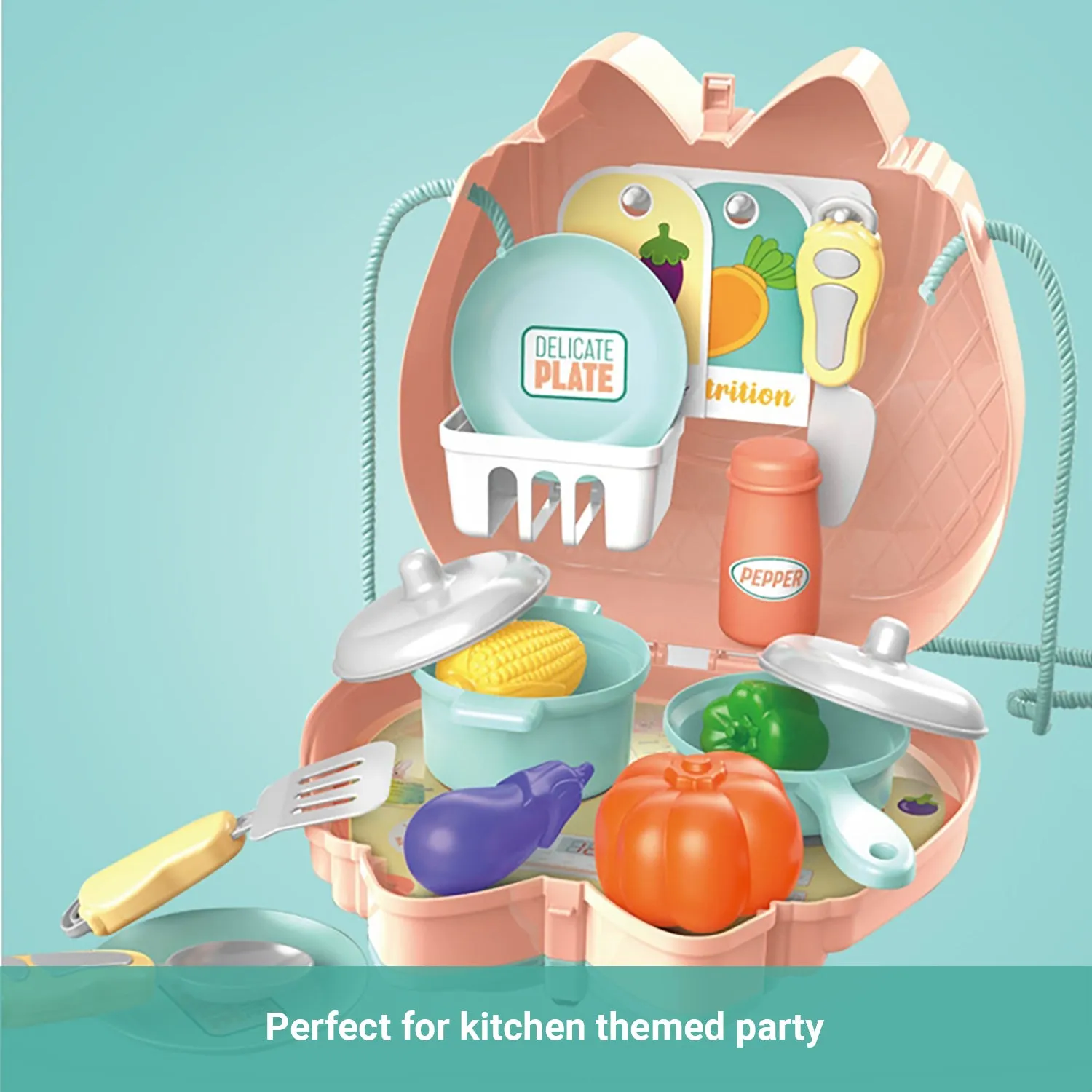 Truboo Kids Pretend Toy Playset Makeup Doctor Cooking Educational Kit Carry Box