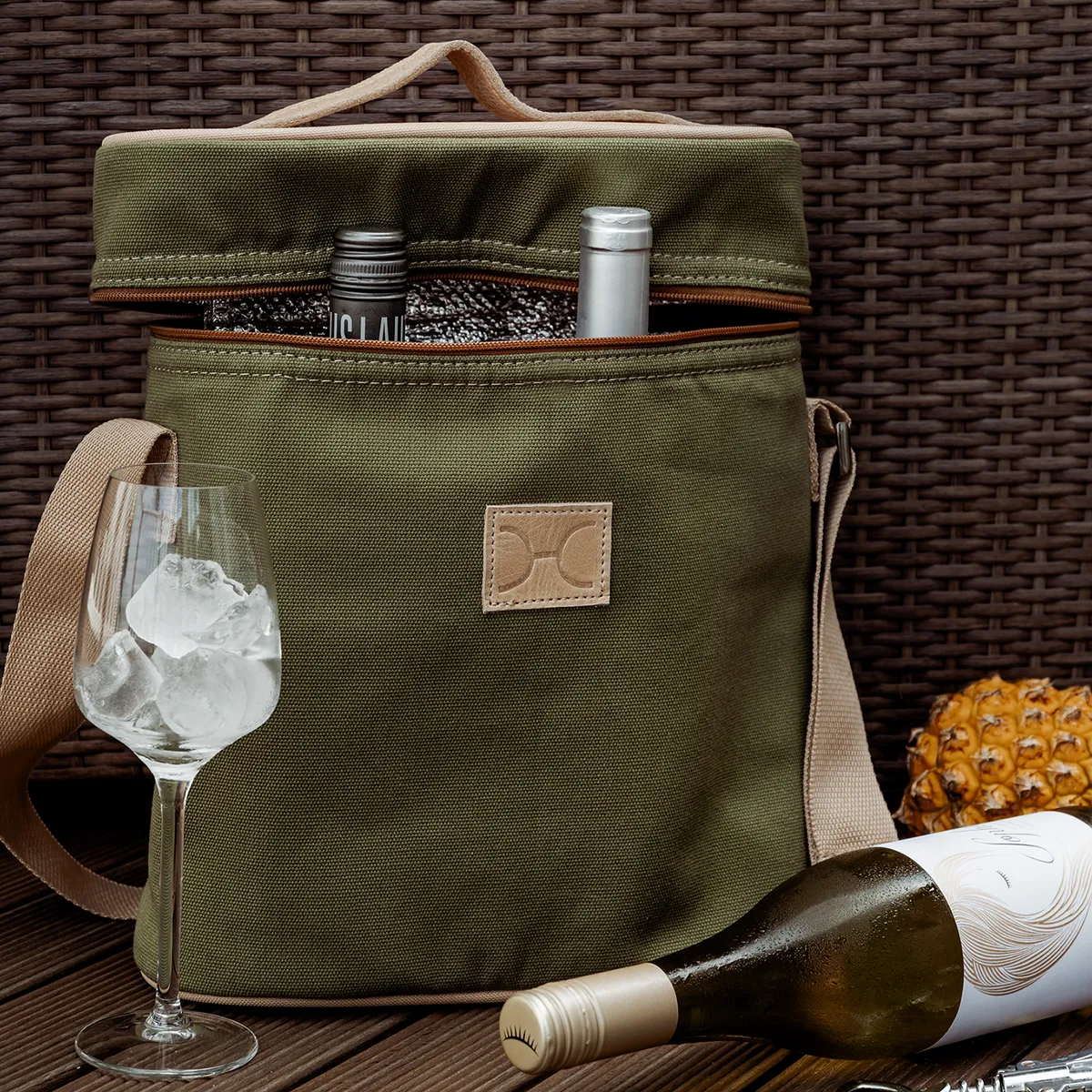 Wine Cooler Jumbo Canvas & Leather