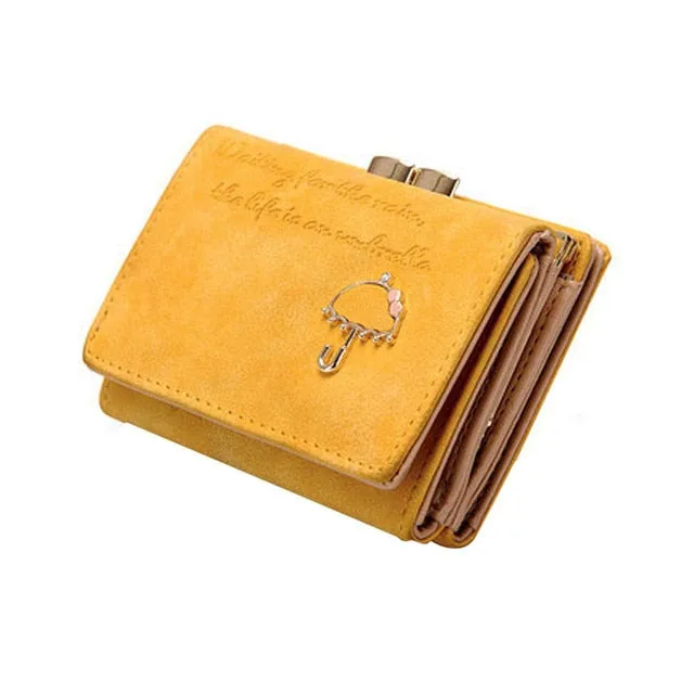 Women Umbrella Faux Leather Trifold Leather Wallet