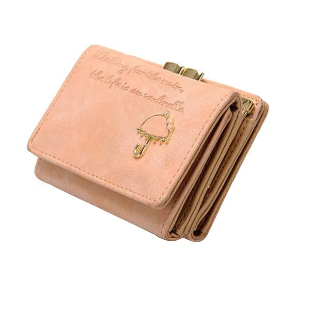 Women Umbrella Faux Leather Trifold Leather Wallet