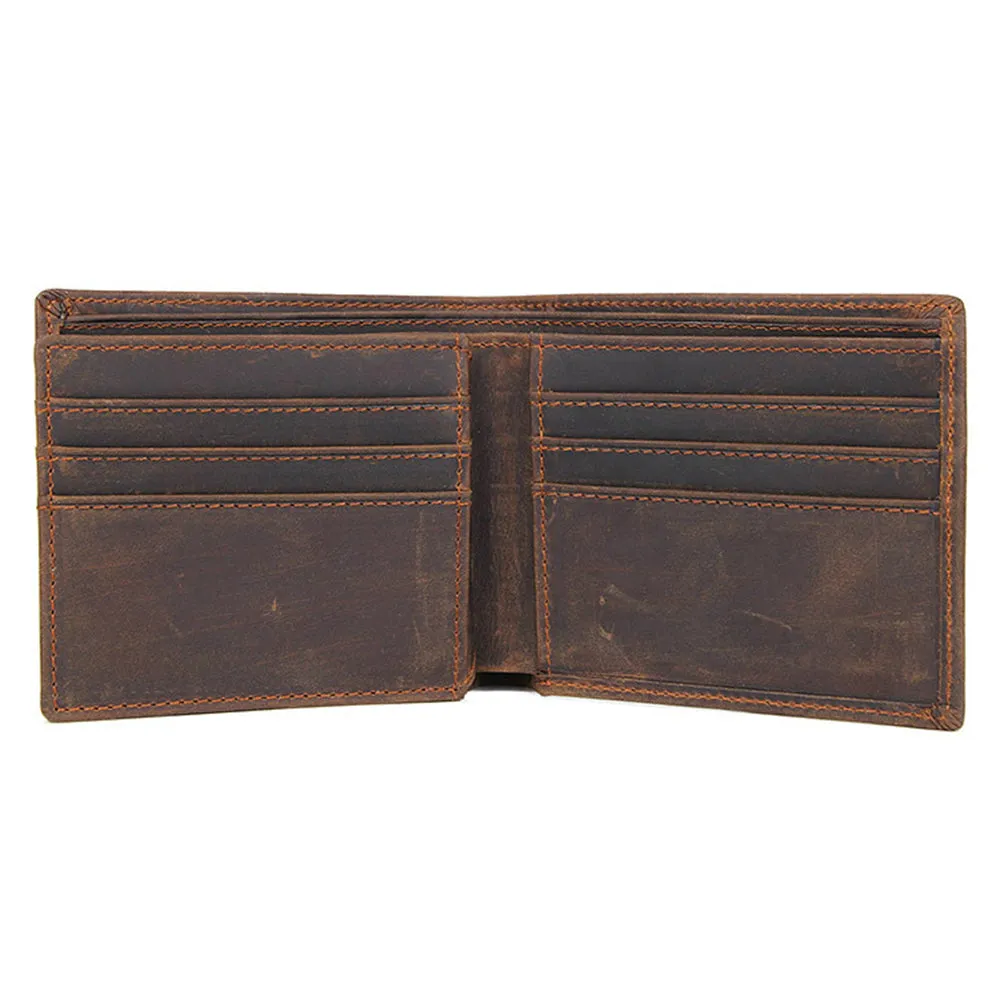 YAAGLE Male Crazy Horse Leather Wallet Card Slots YG8451