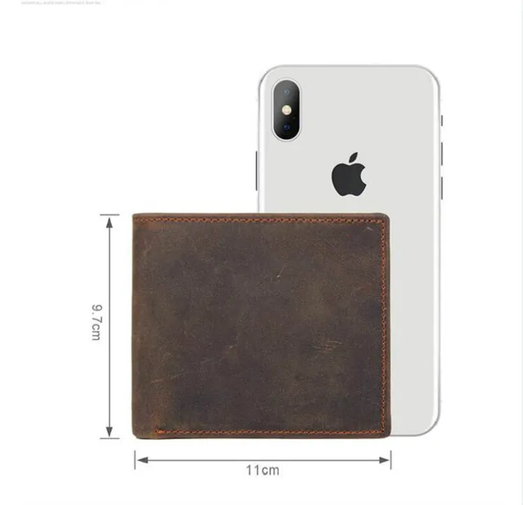 YAAGLE Male Crazy Horse Leather Wallet Card Slots YG8451