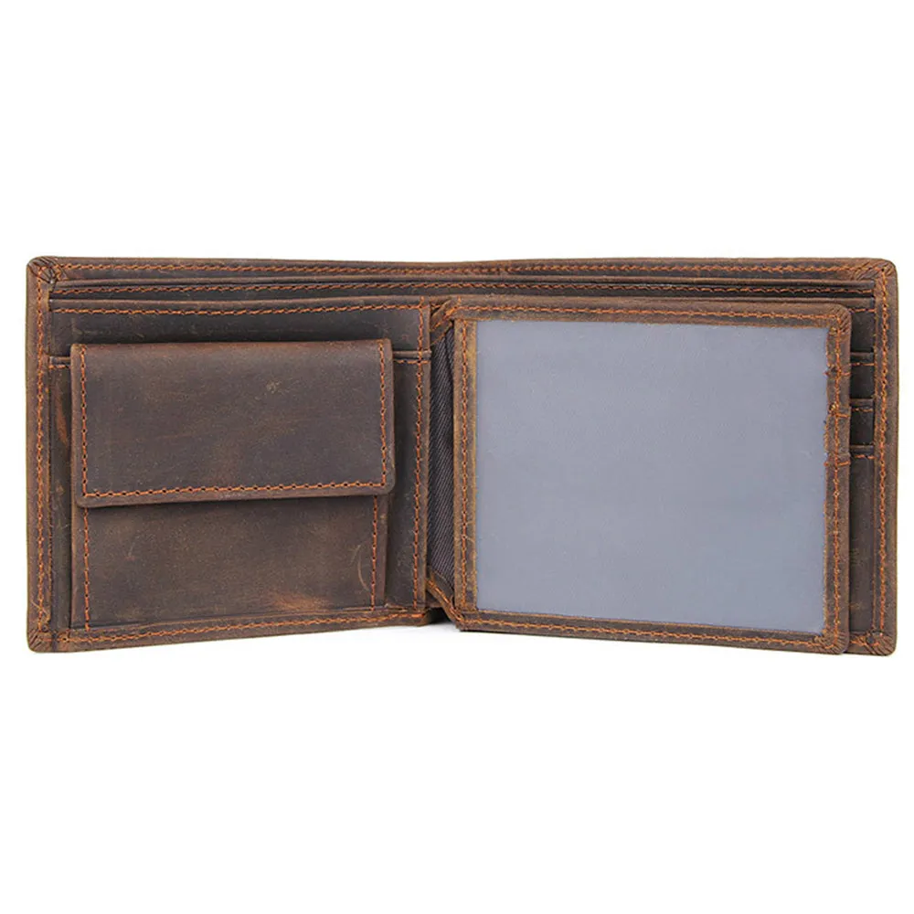 YAAGLE Male Crazy Horse Leather Wallet Card Slots YG8451