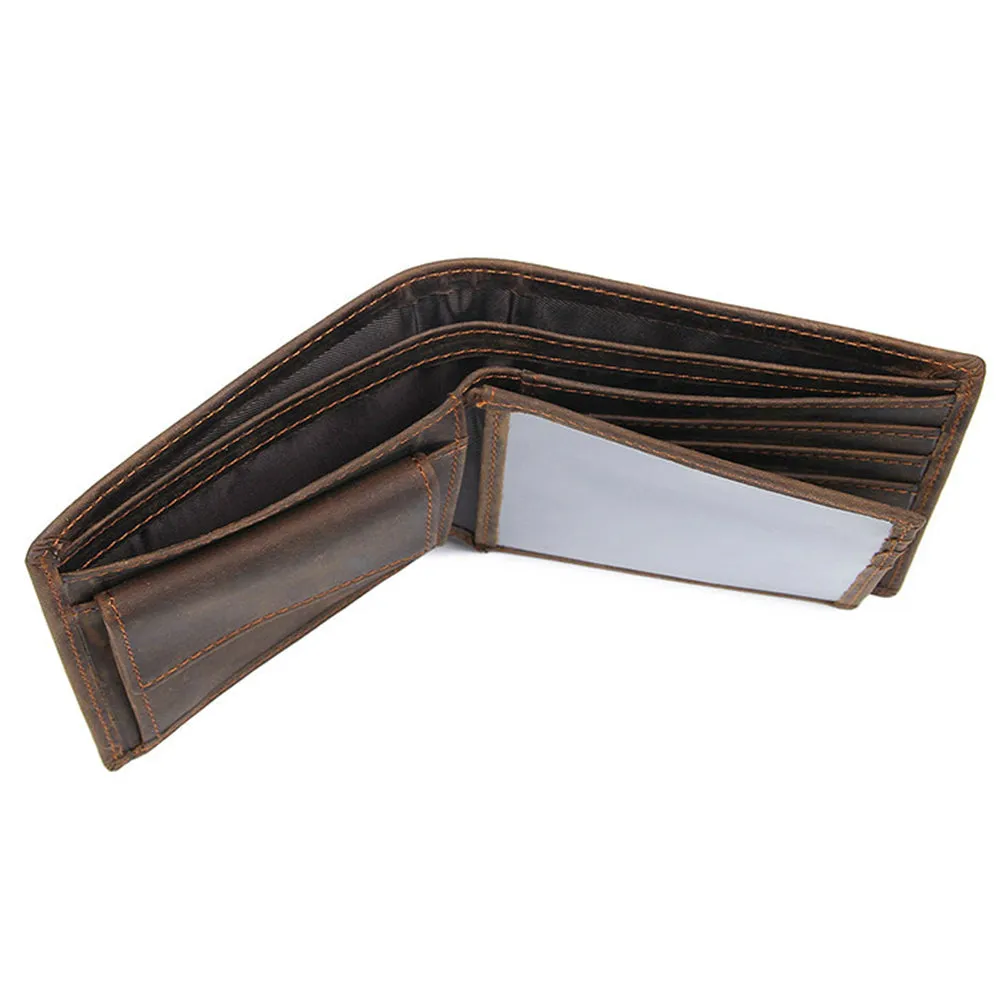 YAAGLE Male Crazy Horse Leather Wallet Card Slots YG8451