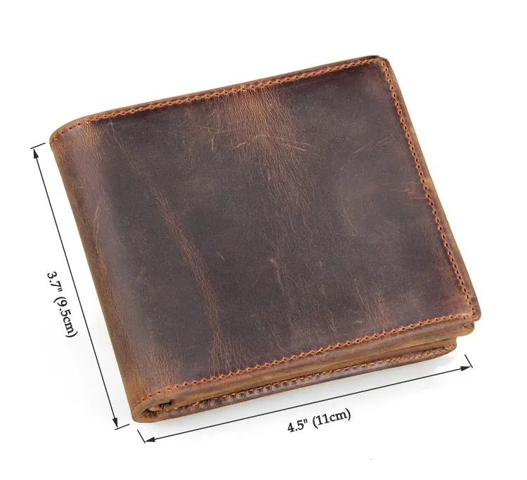 YAAGLE Men's Crazy Horse Leather Wallet Card Slots YG8056R