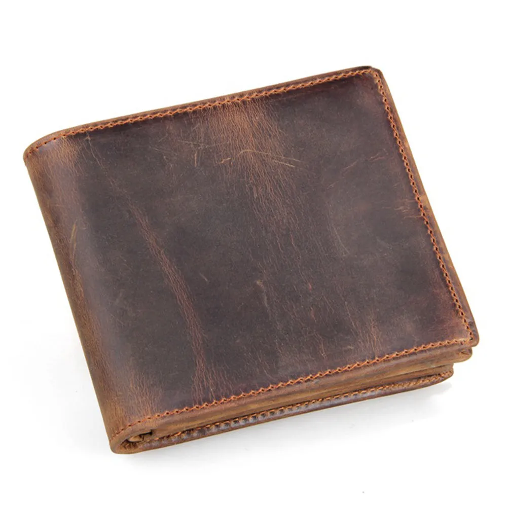 YAAGLE Men's Crazy Horse Leather Wallet Card Slots YG8056R