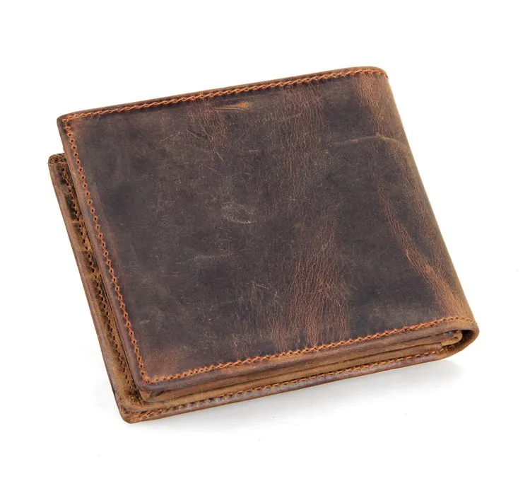 YAAGLE Men's Crazy Horse Leather Wallet Card Slots YG8056R