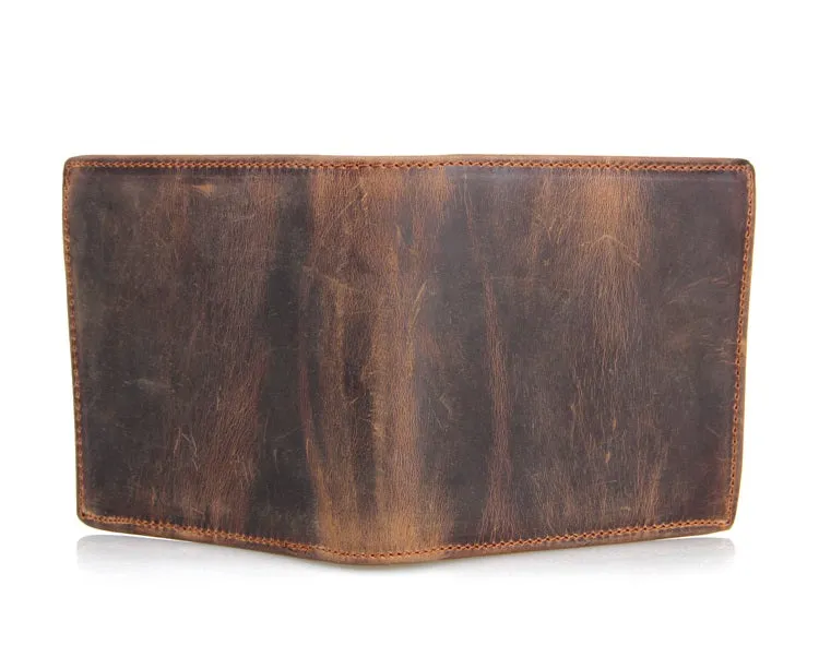 YAAGLE Men's Crazy Horse Leather Wallet Card Slots YG8056R