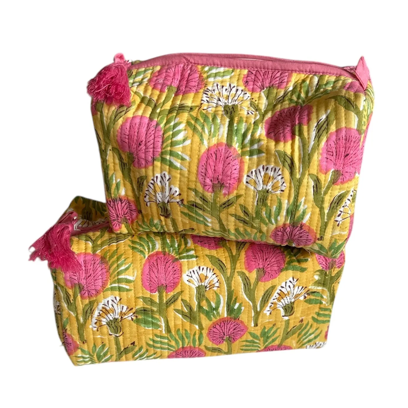 Yellow/Pink cosmetic bag (small)